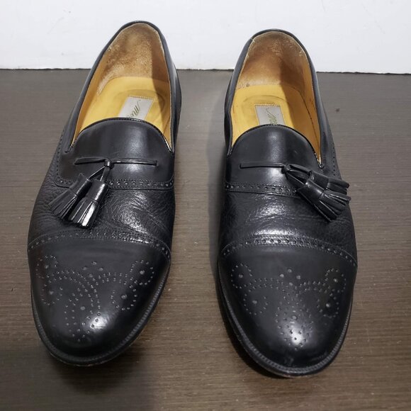 Mezlan Havana 09-016421 black Leather Dress Shoes Loafer Tassel Spain 11 - Picture 1 of 11